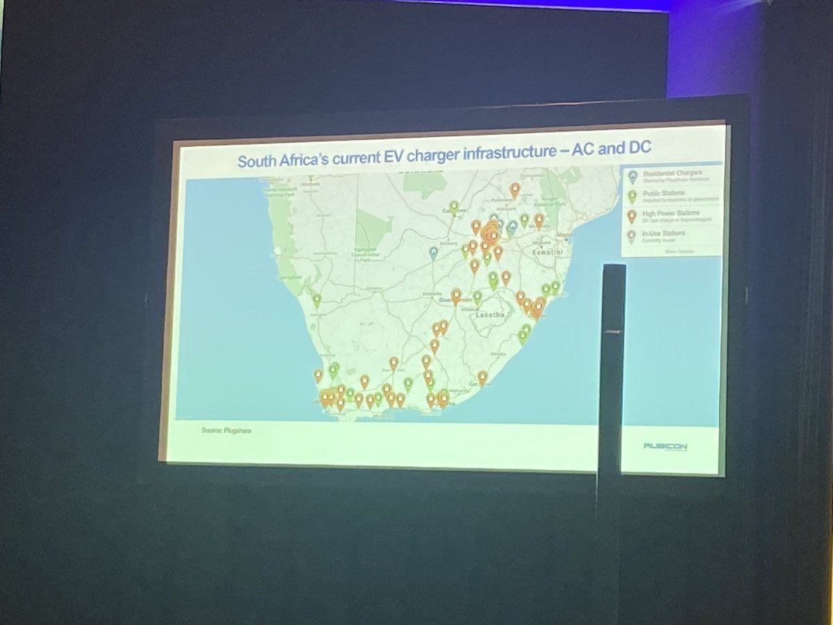 South Africa current EV charge infrastructure - AC and DC